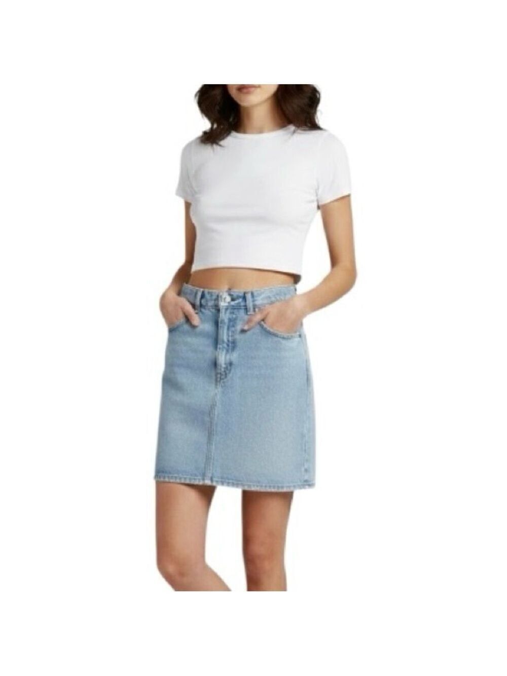 Vintage Levis orange tab cotton denim high waisted jean mini skirt